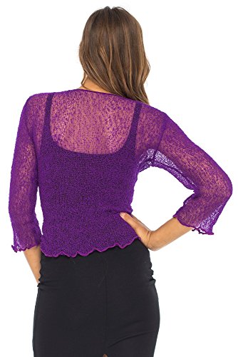 Image of Back From Bali Womens Sheer Shrug Cardigan Lightweight Knit