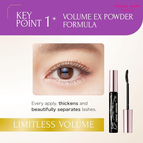Image of Heroine Make by KissMe Volume & Curl Mascara | Waterproof, Volumizing & Lengthening Mascara for Thick, Defined Lashes | Smudge-Proof, Curling Formula | Made in Japan | Black| 3 Pack