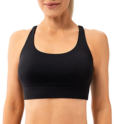 Lavento Women's Strappy Sports Bra Medium Support Workout Training Top2