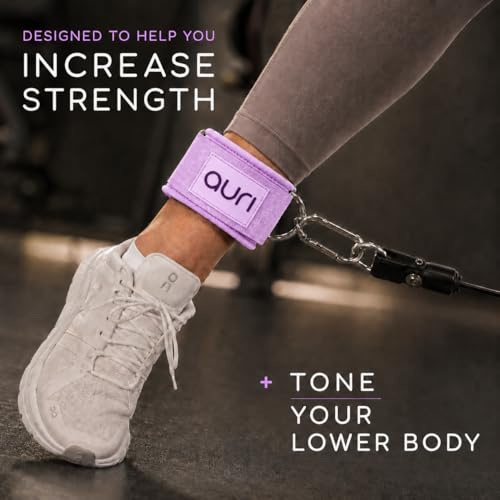 Auri Fit Padded Ankle Strap with Stainless Steel D-Ring - Plush, Luxury, Aesthetic Neoprene for Comfort and Support for Glute, Leg, & Booty Workouts - Cable Exercise Machines, Kickback, Leg Extension, Hip Abductor (Luna - Pair) - image 6