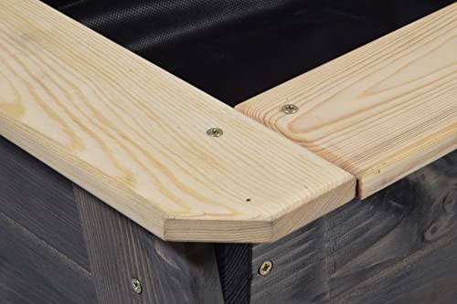 dobar® 58520FSC Kinderhochbeet mit Ablagefläche - Mini Hochbeet aus Holz - erhöhter Pflanzkasten für Kinder - kleines Salatbeet auf Stelzen - Kleines Kräuterbeet für Garten/Terrasse/Balkon - Grau