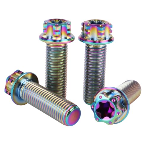 Image of 4Pcs Titanium Bolt Flange Torx Head M8 M10 x 20 25 30mm Screw Bolt for Motorcycle Car Modifications (Rainbow, M10x30mm Pitch 1.25)