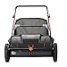VEVOR Push Lawn Sweeper, 21inch Leaf & Grass Collector, Heavy Duty Thickened Steel Durable to Use with Large Capacity 3.5 cu. ft. Mesh Collection Hopper Bag, 2 Spinning Brushes