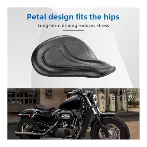Cojín individual negro para asiento delantero de motocicletas custom y bobber 4