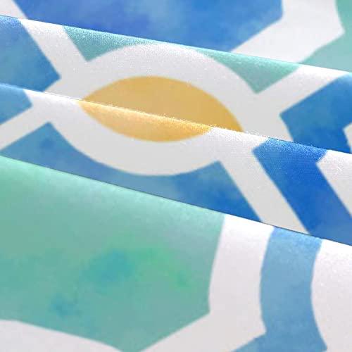 Housse de couette motif géométrique bleu pour transformer votre lit