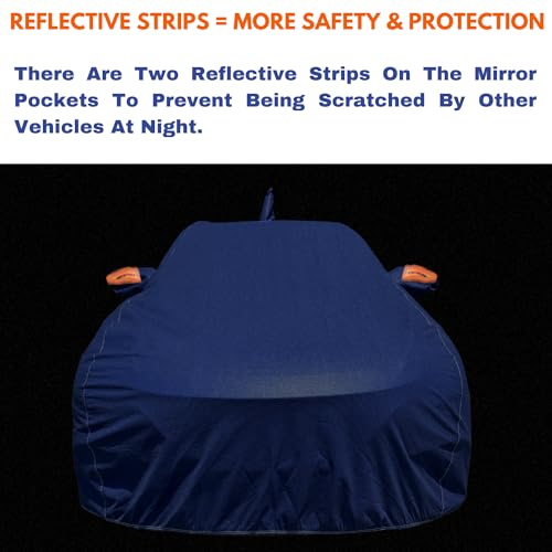 Image of ACTURATE Car Cover for MG Windsor EV (2024-2025) | 100% Waterproof Cover with Antenna & Reflective Mirror Pockets | Dustproof, Scratchproof, Heatproof Windsor EV Car Cover |Soft Cotton Lining| Blue