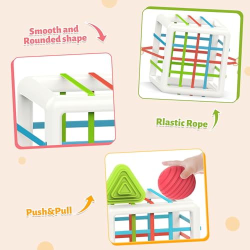 mingkids montessori toys for 1 year old 6 pc multi sensory shape toddler developmental learning birthday gifts baby toys 12 month
