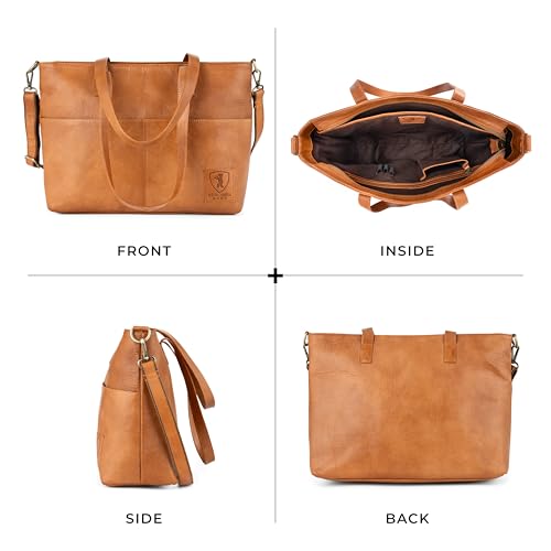 Bolso Tote Vintage de Cuero Genuino Julia para Mujer miniatura 6