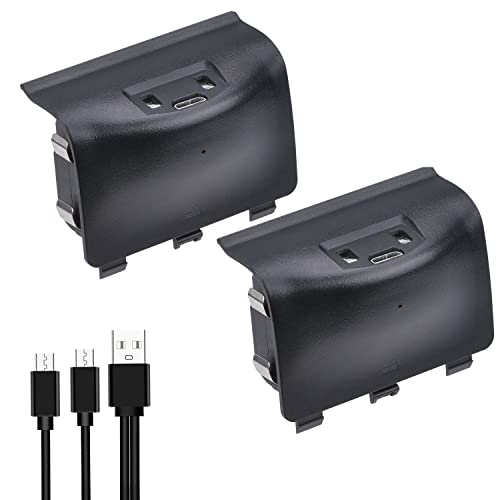 Tectra White Rechargeable Battery Pack for Xbox One, 2Pack 1100m