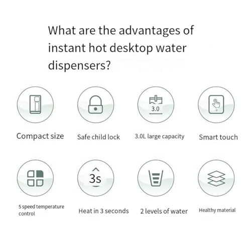 Błyskawiczny dozownik wody instant, 5 ustawień temperatury, szybkie ogrzewanie w sekundach, 3L pojemność, cicha praca dla kawy Kitchen Countertop Use
