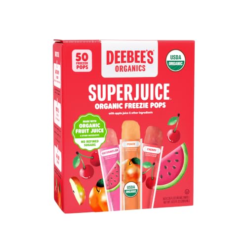 DeeBee's Organics SuperJuice Freezie Pops, Pack of 50