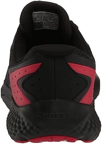 Under Armour Men's Charged Rogue 3 Knit Running Shoe, (003) Black/Black/Red, 12 | Image 2