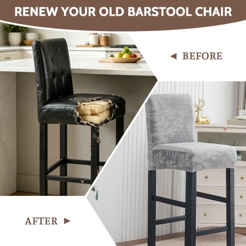 Image of FUANGUI Bar Stool Covers Set of 2, Stretch Bar Stool Seat Covers
