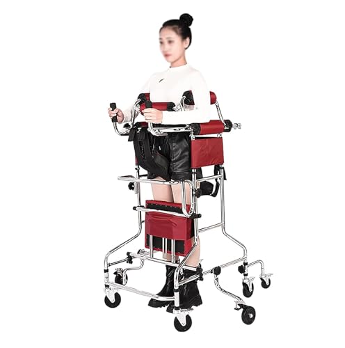 Andadera para Adulto con Asiento, Portable Multi-Funcional de entrenamiento de las extremidades inferiores stangding Walker, 8 Ruedas Hemiplegia Rehabilitación Bipedestador, para Mujeres, Hombres Alt