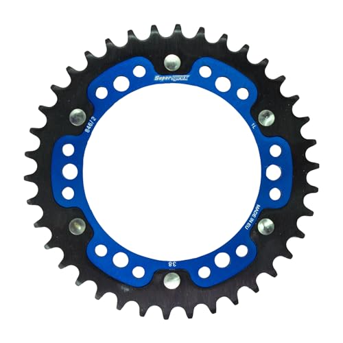 スーパースプロックス(Supersprox) ドリブン スプロケット リア ステルス (STEALTH) アルミ&スチール 38T ブルー RST-846/2:38-BLU