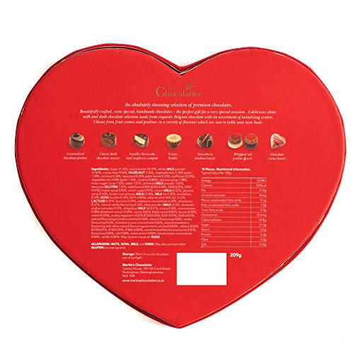 Martin's Chocolatier Chocolade van de luxe - in een Heart Shaped Box Chocolate Gift (Red) - Afbeelding 6