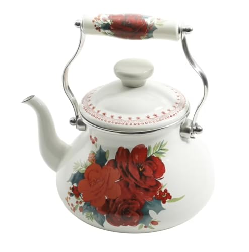Pioneer Woman Tea Kettle Red Rose 1.9 Quart