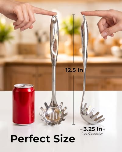 Image of Zulay Kitchen Stainless Steel Pasta Spoon