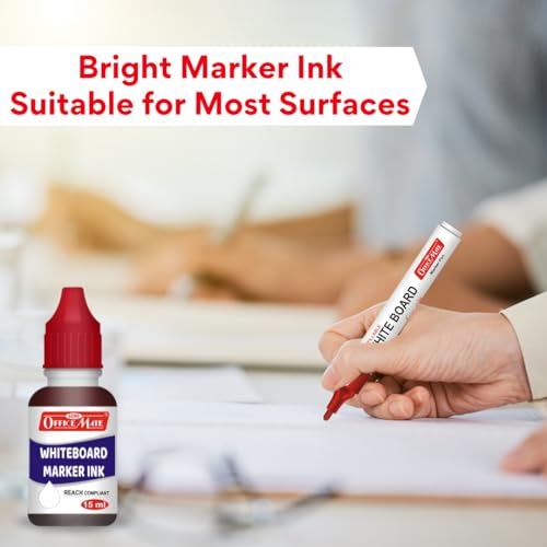 Image of Soni Officemate Whiteboard Marker Ink - 15ml |Pack of 4 (Red)| Smooth, Easy Wipe, Long-Lasting Ink | Eco-Friendly & Bright