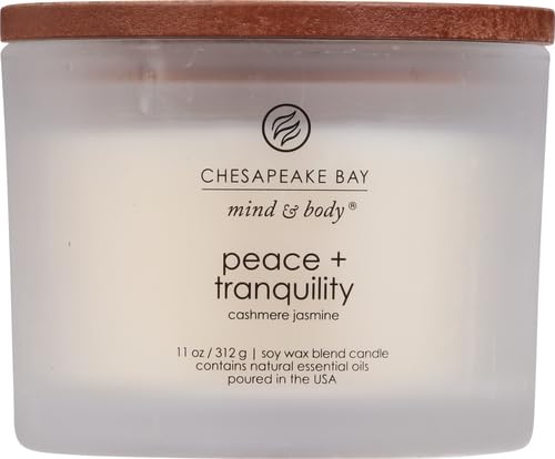 Chesapeake Bay Candle PT40234 Scented Candle, Peace + Tranquility (Cashmere Jasmine), Coffee Table ,11 oz , White, Home Décor - Image 3