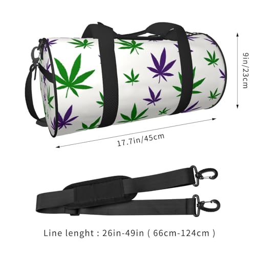 Sports Duffel Bag Green Weed Leaves Foldable Travel Tote Bag Weekender Sleepover Carry On Bag2