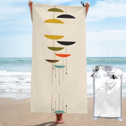 Serviette de plage imprimé milieu du siècle 81x132 cm