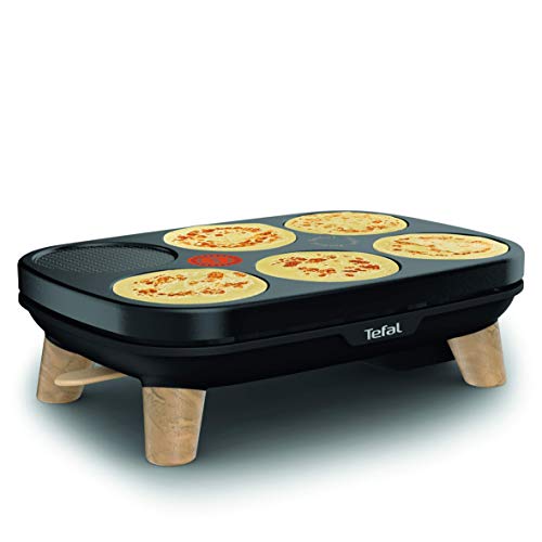 Foto von TEFAL PY900D12 Gourmet-Crepiere Zwei abnehmbare Antihaftplatten Einstellbare Temperatur Mehrzweck-Crpes, Galettes, Pfannkuchen