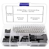 YIXISI 20 Sets 3 Pin JR Servo Conector, Servo Cable Conector Macho Hembra Crimpado Pin Kit, Compatible con Futaba JR Hitec Spektrum RC Conectores