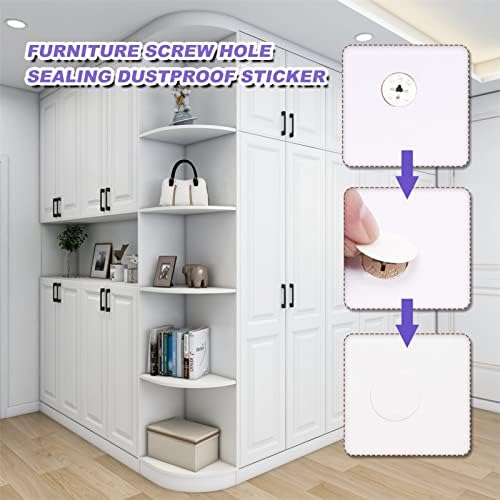 Screw Hole Covers Stickers, 1160 Pcs Self-Adhesive Screw Hole Cover Stickers White Furniture Cabinet Cap Covers Sealing Sticker 3 Size - 5