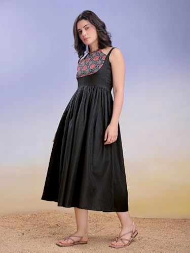 Image of PURVAJA Women's Midi Cotton Blend Dress (Floe-246-250)