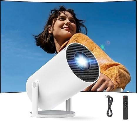 Mini Projector with WiFi and Bluetooth 4K,180°Adjustable Stand,Outdoor Portable Movie Projector,Home Theater,Native 1080P Full HD Projector with Speaker/Compatible with Smartphone,HDMI,USB