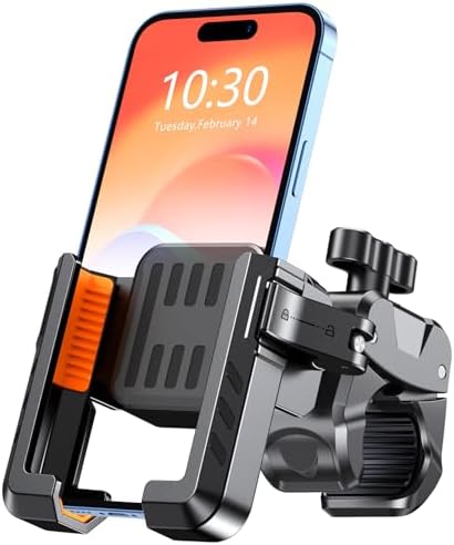 Bike Phone Holder, [Unobstructed Lens] Motorcycle Phone Mount, [S...
