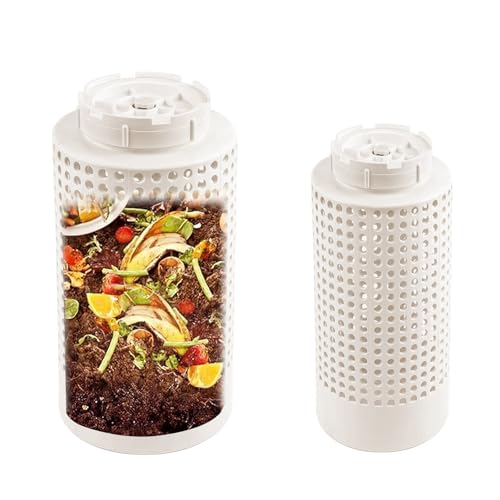 2 Stück Unterirdischer Wurmkomposter, Nachhaltiger Kompostbehälter mit Deckel für Küchenabfälle, Weiß (30x 16 x 11,5 cm)