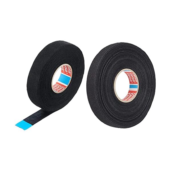 TESA Gewebeband PET-Vlies 51608 Isolierband für Kabelbäume Baumwolle Klebeband (19mm x 25m), 25 m & Isolierband 25m KFZ…
