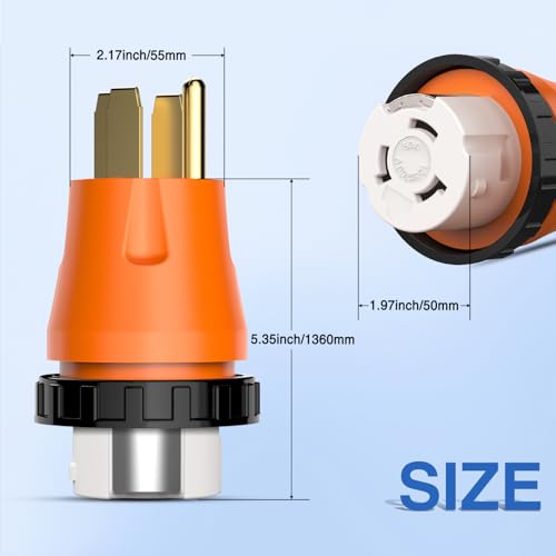 Image of Nilight 50Amp to 50A RV Power Adapter 14-50P to SS2-50R 125 /250V Twist-Lock