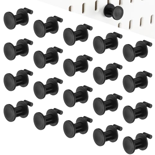 AceOrbit 20 Pcs Pegboard Hooks Black Plastic 0.75'' Pegboard Accessories