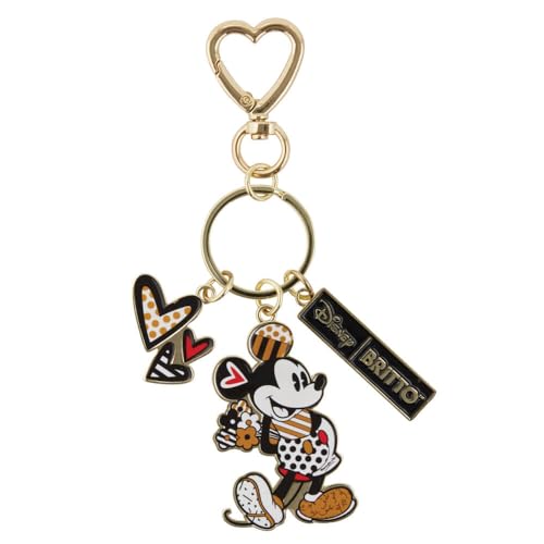 Enesco Disney Britto Midas Mickey Mouse Holding Flowers Schlüsselanhänger, 14 cm, mehrfarbig, mehrfarbig, 14 cm