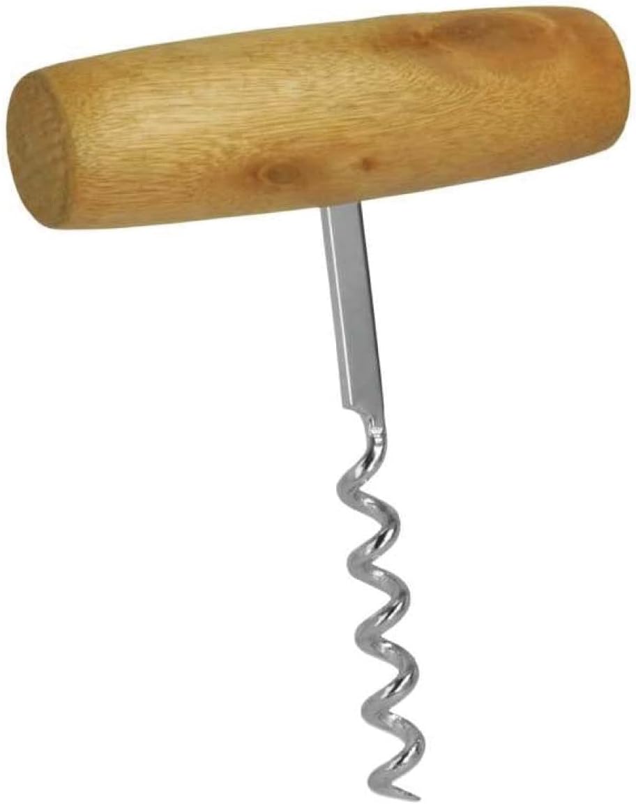 Metaltex Clasp Corkscrew with Wooden Handle, Silver, 2.7 x 9.4 x 16 cm, 250520