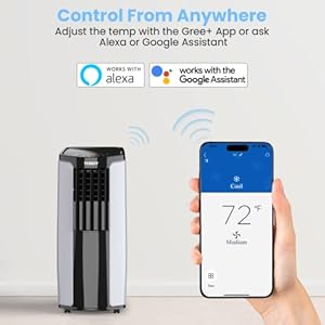 Tosot 9700btu 5000 btu sacc portable air conditioner smart wifi control ac unit with dehumidifier fan window kit for easy installation cool rooms up to 300 square feet shiny series  urban country home decor
