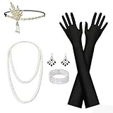 【Regalo Perfetto】 Questo classico anni 20 accessori ti fa sembrare più elegante e unico, facendoti sembrare più retrò. Set da 20 anni da donna è un regalo meraviglioso per tua moglie, madre o fidanzata.