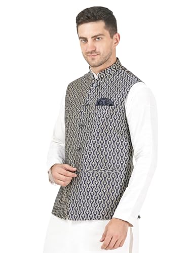 Image of Badoliya & Sons Men's Brocade Zari Nehru Jacket /Waist Coat