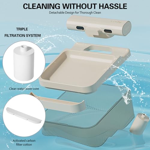 Fuente automática de agua para gatos y perros 4L blanca miniatura 5