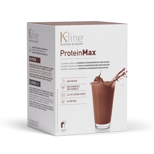 K-Line - ProteinMax | Batido Proteico en Polvo | Sabor Cacao | 19 g de Whey Protein con Leucina, Vitamina D y Vitamina B12 | para Pérdida de Peso con GLP-1, Dietas Keto y Hipocalóricas