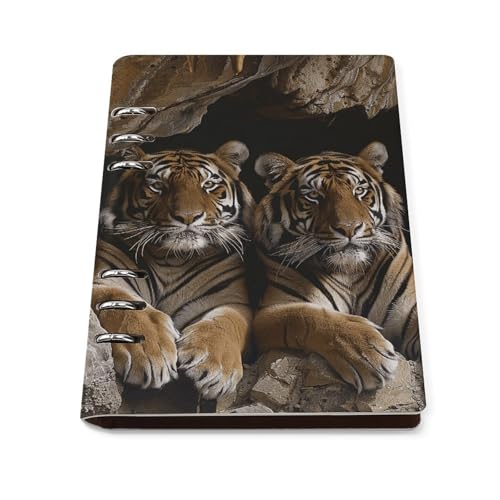 Carnet de notes A5 Tiger in Cave en cuir synthétique et finitions premium
