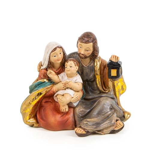 Logbuch-Verlag Kleine Weihnachtskrippe Heilige Familie Weihnachten Deko Maria Josef Jesus Figur Krippenfigur 6 x 8 x 10 cm