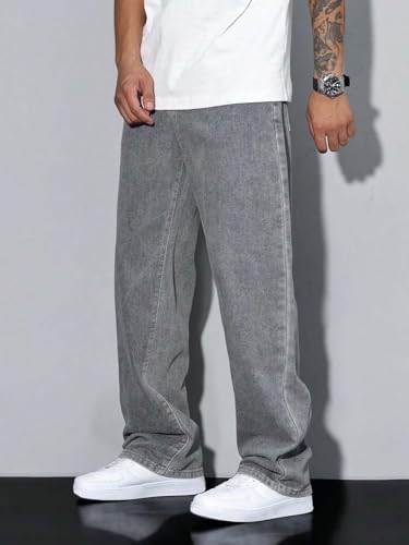 Image of KOTTY Mens Solid|Mid Rise| Coin Pocket|Button|Ankle Length|Loose Fit|5 Pocket Jeans for Mens