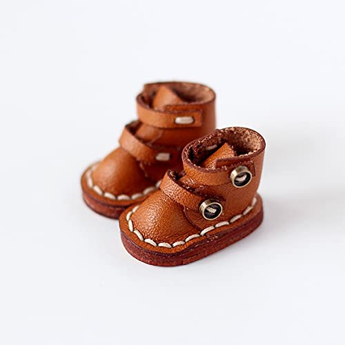 XiDonDon Leather Cowhide Handmade Shoes Boots for OB11,Molly, GSC, 1/12