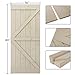 SmartStandard 36in x 84in Sliding Barn Wood Door Pre-Drilled Ready to Assemble, DIY Unfinished Solid Hemlock Wood Panelled Slab, Interior Single Door, Natural, Frameless K-Shape (Fit 6FT-6.6FT Rail)