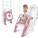 GrowthPic Toddler Toilet Seat with Step Stool Ladder for Boy and Girl Baby Potty Training Seat Kid's Toilet Trainer Seat Chair, Pink