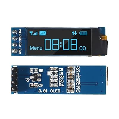 ACEIRMC 4pcs I2C Display Module 0.91 Inch I2C OLED Display Module I2C OLED Screen Driver DC 3.3V~5V 4PINS for Arduino ESP32 ESP8266 AVR PIC STM32 for Raspberry pi (10pcs Blue)